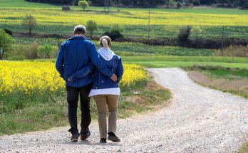 Walk, flower background, couple — Affordable Urine Drug Test Kits for Family and Workplace Use