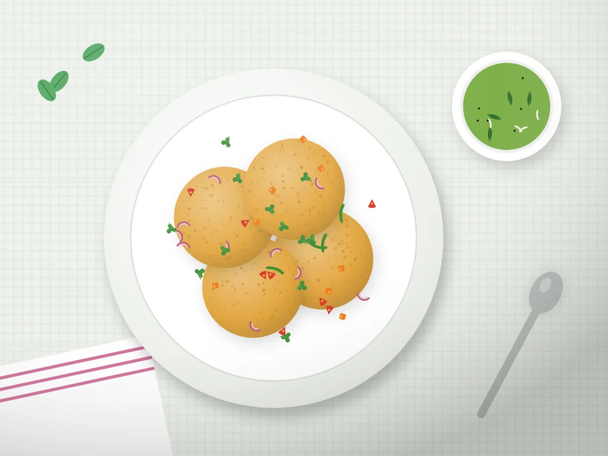 Illustration of Instant Vegetable Besan Chilla