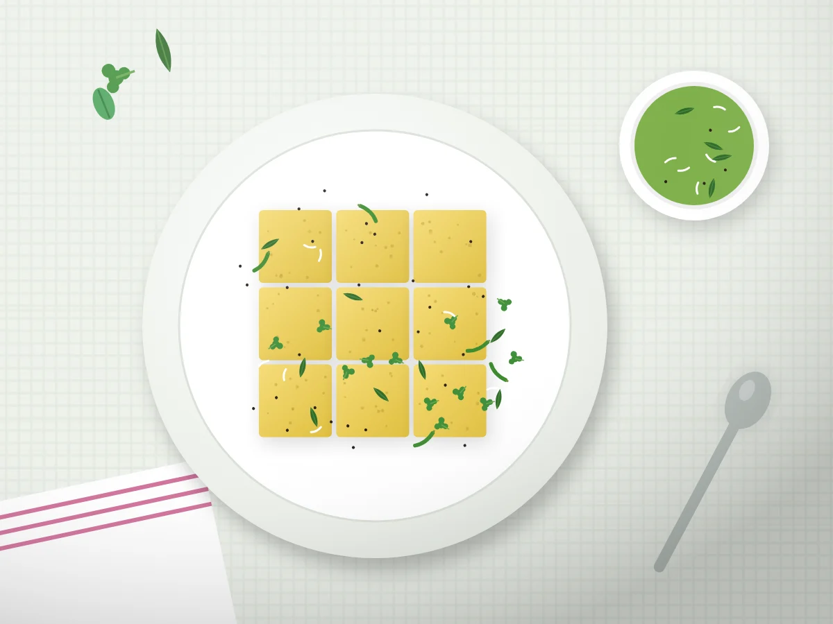 Illustration of Instant Khaman Dhokla