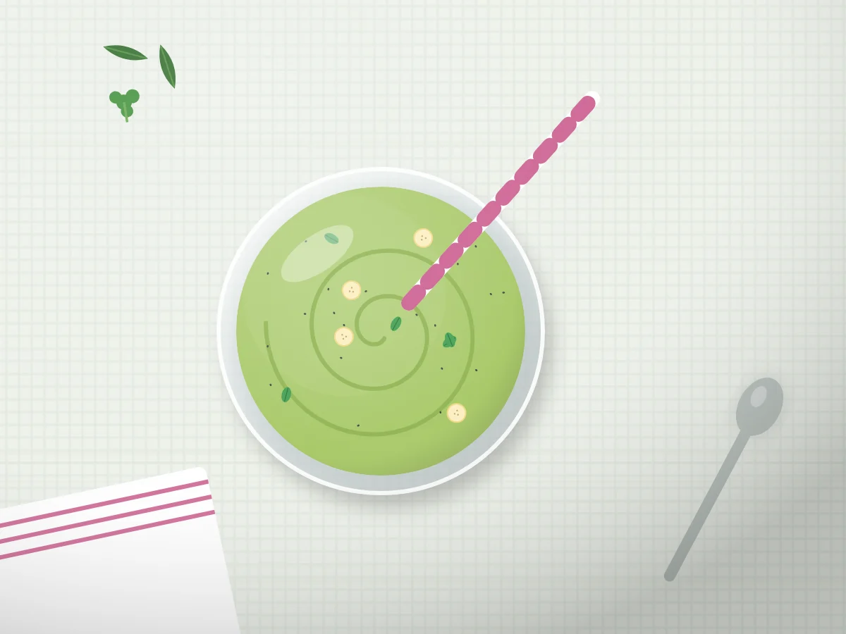 Illustration of Green Spinach Banana Breakfast Smoothie
