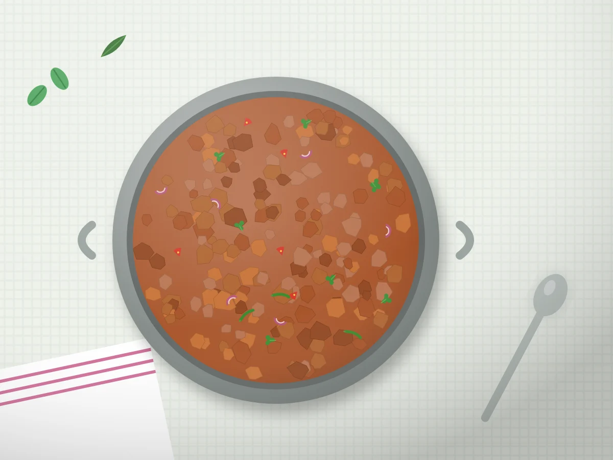Illustration of Soya Chunks Masala Curry