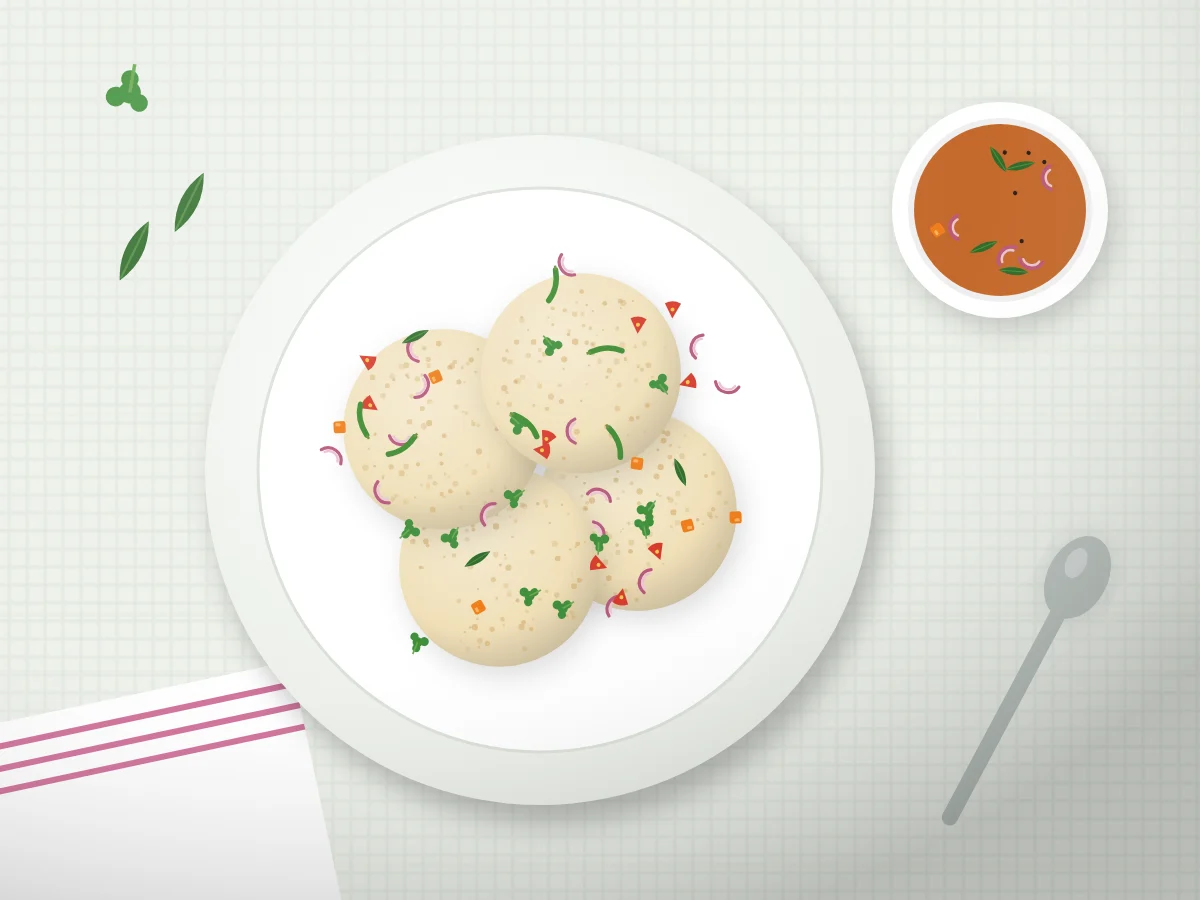 Illustration of Onion Tomato Uttapam